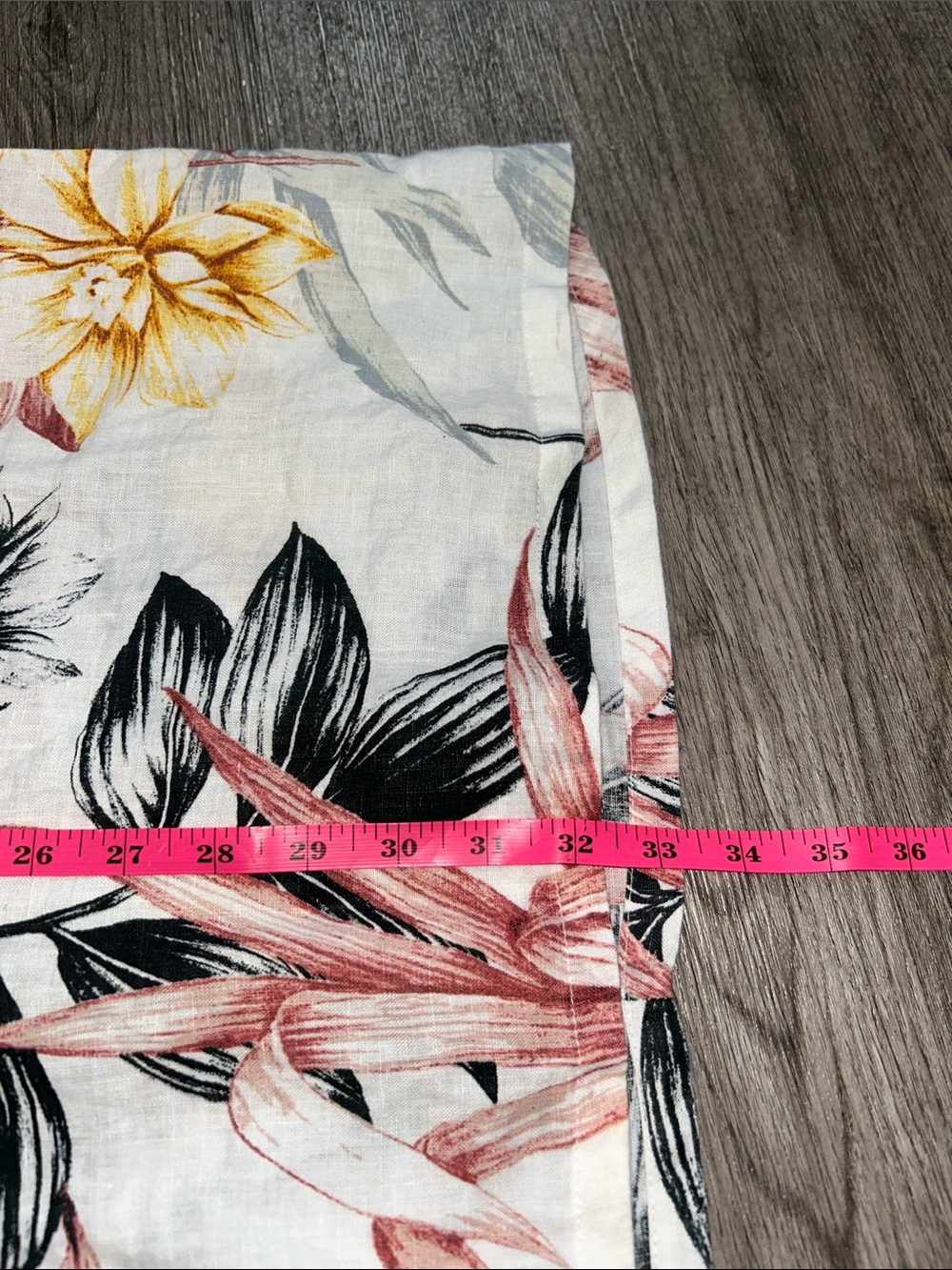 C&C California 100% Linen Floral Shift Dress Women’s Medium Pink Yellow Tropical - Picture 8 of 8